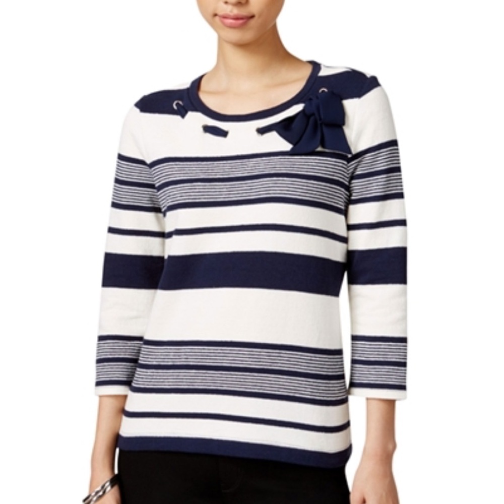 Maison Jules Striped Lightweight knit Sweater Size XS